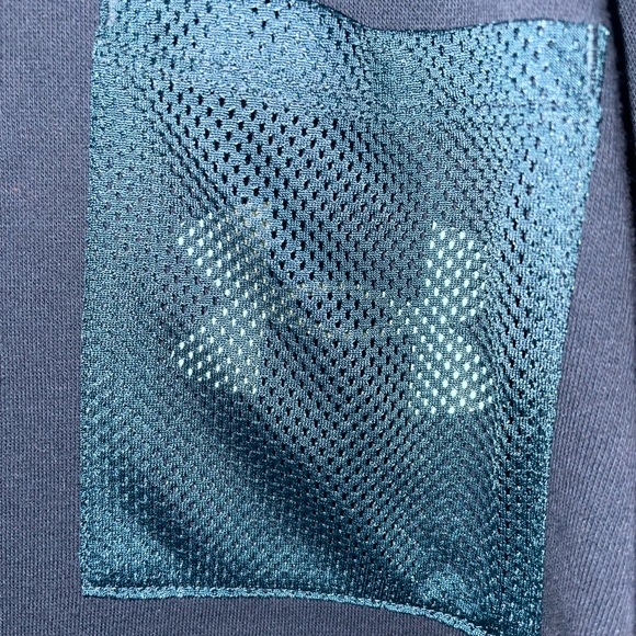 Under Armour Women's Rival Fleece Mesh Crew Sweatshirt Cropped Blue Note Sz. Med - Picture 3 of 5